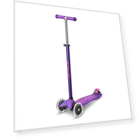 Maxi Deluxe LED Three-Wheeled Scooter with Light-Up Wheels for Kids — Balance Bikes, Micro