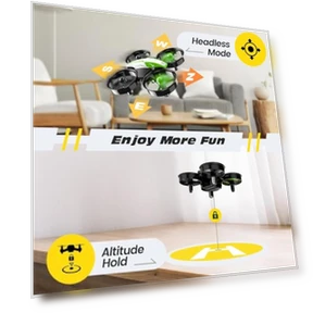 Mini Drone for Kids and Beginners with Auto Hover, 3D Flips, 3 Batteries — Interactive Figures & Robots, Holy Stone