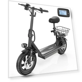 Peak 1200W Electric Scooter with Seat, 30 Miles Range, 20MPH, Foldable Commuter Scooter — Electric Vehicles, Caroma
