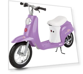 Miniature Euro-Style Electric Scooter with Seat and Lights — Electric Vehicles, Razor