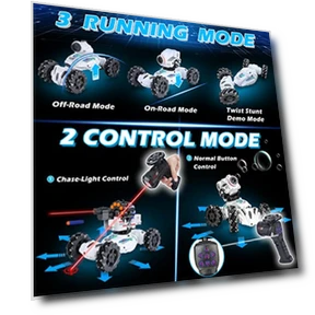 4 Head RC Tank Car with Nerf Bullets, Bubble, Spray, LED Light, Music — Toy Vehicles, VWAHNANA
