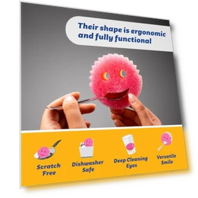 Dual-Sided Kitchen Sponges - Non-Scratch Cleaning Sponges for Dishes, Bathroom & Multi-Surface — Sponges, Scrub Daddy