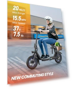 Electric Scooter for Adults with Seat, 20-25 Miles Range, 450W Motor — Electric Self-Balancing Scooters, Gyroor
