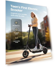 Electric Scooter with Front Suspension, 8.5 Solid Tires, 300W Motor, Smart APP Control — Electric Vehicles, MEGAWHEELS