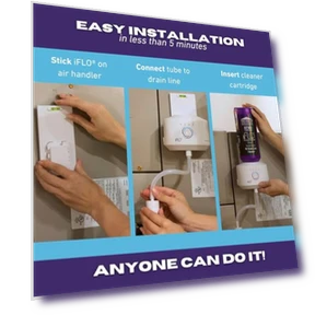 Smart Automated A/C Drain Line Cleaner for HVAC System — Air Moisture Control, iFLO