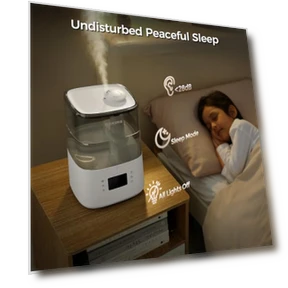 Warm and Cool Mist Humidifier with Remote, 4.5L — Air Moisture Control, BOXING