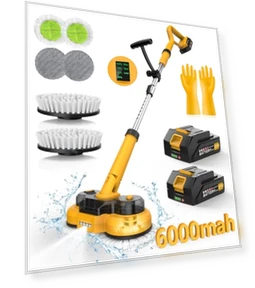 6000mAh Battery Electric Mop with Smart Display and LED Light — Cordless Vacuums & Sweepers, qimedo