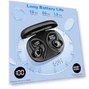 Bluetooth 5.4 Wireless Earbuds with Earhooks, 50H Playtime, ENC Noise Canceling, IP7 Waterproof — In-Ear Headphones, Hupoaf