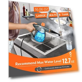 Powerful Handheld Steam Cleaner with Detergent Container and Safety Lock — Steam Cleaners, NixtClean