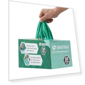 Smart Rags Microfiber Cleaning Cloths - Pack of 50, Lint Free, Scratch & Streak-Free — Microfiber, Arkwright LLC