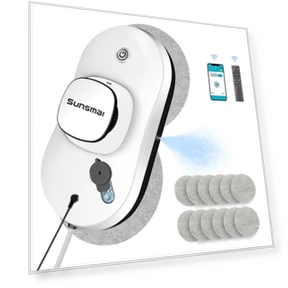 Smart Window Cleaner Robot with Automatic Water Spray — Smart Cleaning Robots, SUNSMAI