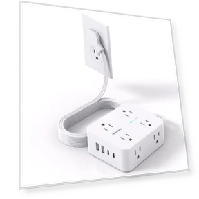 Surge Protector Power Strip with 8 Outlets and 4 USB Ports — Power Solutions & Surge Protection, HANYCONY