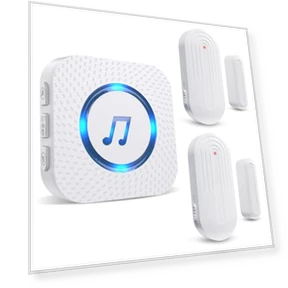 Wireless Door Sensor Chime with 500 FT Range, 26 Chimes, 5 Adjustable Volume — Kits, SanJie