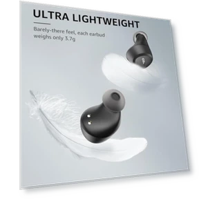 Wireless Earbuds Bluetooth 5.3 Light Weight IPX5 Waterproof with Charging Case — In-Ear Headphones, TOZO