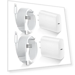 10FT Long Fast Charging Lightning Cable with 20W USB C Charger Block — Lightning, SHENZHEN XUAN YANG TECHNOLOGY CO LTD