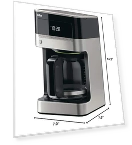 12 Cup Drip Coffee Maker with Pure Flavor System — Electric Blade Coffee Grinders, Braun