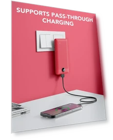 Portable Charger with Built-in Cables and AC Wall Plug, 10000mAh Power Bank — Charging Solutions, VRURC