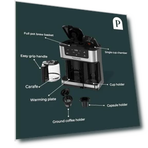 Programmable Coffee Maker with Single Serve Brewer - 12-Cup & K-Cup Compatible — Coffee Makers, Pantrymade