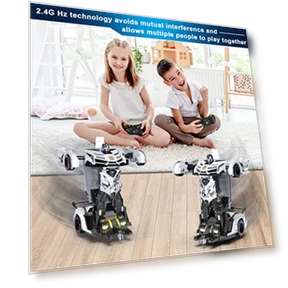 Remote Control Car Transform Toys Robot with Flashing Light — Interactive Figures & Robots, FDJ
