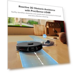 Robot Vacuum and Mop, All-in-One Dock, PreciSense LiDAR Navigation, Smart Dirt Detection, Self-Emptying — Smart Cleaning Robots, Roborock