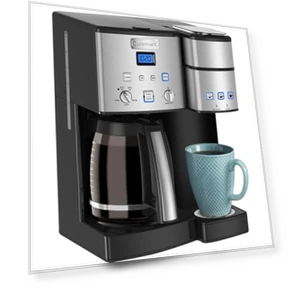 Single Serve + 12 Cup Coffee Maker, 3-Sizes: 6-Ounces, 8-Ounces and 10-Ounces, Stainless Steel — Coffee & Espresso Combos, Cuisinart