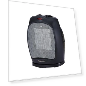 Oscillating Ceramic Space Heater, Portable Heater for Indoor Use — Portable Heating Solutions, Amazon Basics