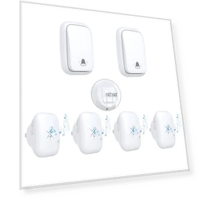 Self Powered Wireless Doorbell with 38 Songs, 100M Range, Waterproof — Kits
