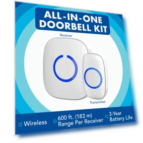 Wireless Doorbell Kit with LED Flash - 1 Button & 2 Chime Receivers — Kits, SadoTech