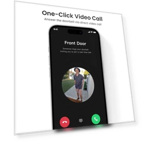 Wireless Video Doorbell Camera with Head-to-Toe View, No Monthly Fees — Smart Home Security, AOSU