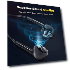 Noise Isolating Wired Earbuds with Microphone — In-Ear Headphones, Jogteg