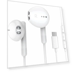 USB C Headphones with Microphone and Volume Control — In-Ear Headphones, BENEWY
