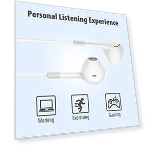 Wired Earbuds with Heavy Bass Stereo — In-Ear Headphones, HUOMU