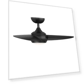 3-Blade Smart Home Ceiling Fan with LED Light Kit — Ceiling Fan Wall Controls, WAC Lighting