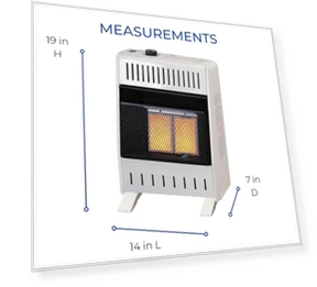 Ventless Natural Gas Infrared Space Heater with Thermostat Control — Portable Heating Solutions, ProCom
