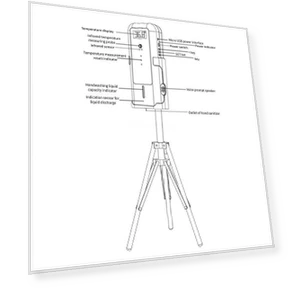Infrared Thermometer and Automatic Infrared Sensor Sterilization Dispenser with Tripod Mount Holder — Non-Contact Temperature Measurement