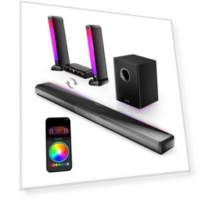 5.1 Soundbar with Smart APP Control and Dynamic Lighting Effects — Home Audio Systems, Ultimea