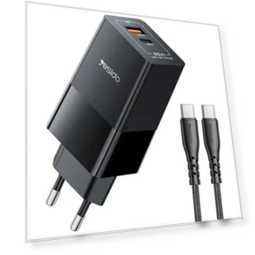 65W USB and USB-C Dual Port GaN Fast Charger Set — Chargers, Yesido