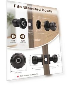 Fingerprint Smart Lock Biometric Door Knob — Smart Home Security, Tinewa