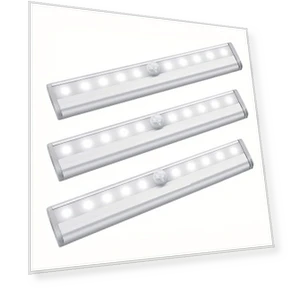 3pcs Under Cabinet Lights, 10 LED Battery Operated Wireless Motion Sensor Light Indoor — Under-Cabinet Lights