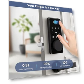 Smart Deadbolt Door Lock with Keypad and Fingerprint — Keyless Entry, biquole