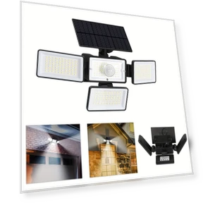 Solar Motion Sensor Outdoor Light, 4 Adjustment, Remote Control — Outdoor Light Projectors