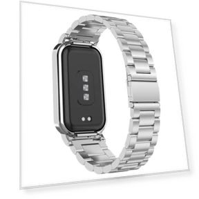 Stainless Steel Watch Band with Metal Frame — Smartwatch Straps, Xiaomi