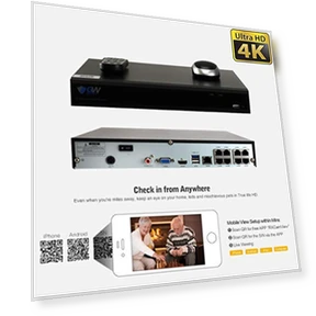 8-канальная система видеонаблюдения 4K NVR с AI — Домашние системы безопасности, GW Security