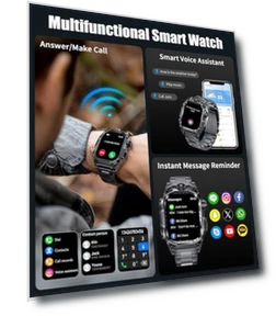 Military Smart Watch with LED Flashlight — Smartwatches, LIGE