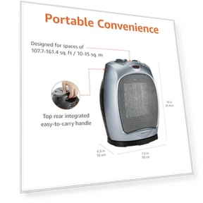 Oscillating Ceramic Space Heater — Portable Heating Solutions, Amazon Basics