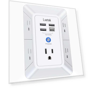 Outlet Extender Multi Plug with USB Charging Ports — Power Solutions & Surge Protection, Lvetek