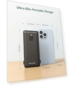 Portable Charger with Built-in Cables & Wall Plug — Mobile Power Solutions, Charmast