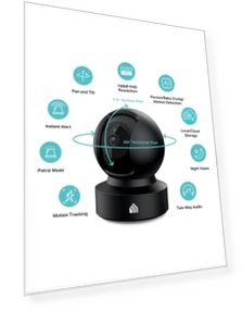 Smart Indoor Pan-Tilt Home Security Camera — Baby Monitors, TP-Link