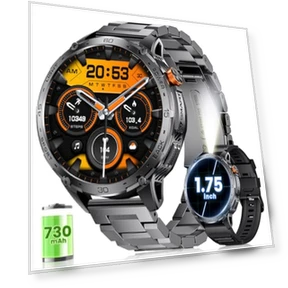 Smart Watch with LED Flashlight and AMOLED Display — Smartwatches, ESFOE