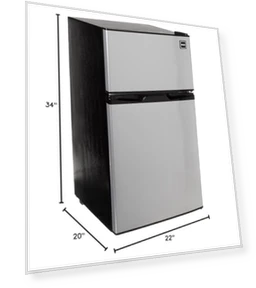 3.2 Cu Ft 2 Door Fridge and Freezer — Mini Fridges, RCA